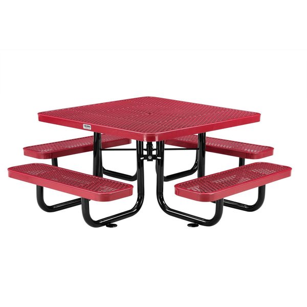 Global Industrial 46 Child Size Square Expanded Picnic Table, Red 277151KRD